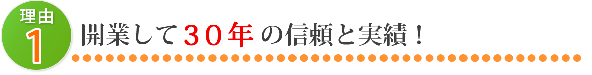 開業して30年の信頼と実績！